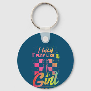 Chess Women Queen Chessfield Team Play Like A Girl Key Ring
