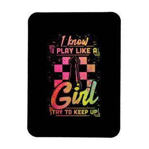 Chess Women Queen Chessfield Team Play Like A Girl Magnet