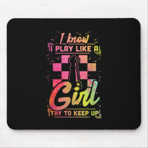 Chess Women Queen Chessfield Team Play Like A Girl Mouse Mat