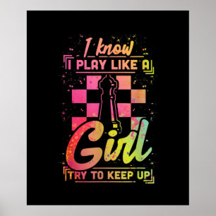 Chess Women Queen Chessfield Team Play Like A Girl Poster
