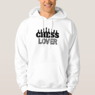 Chess Word Black Pieces Lover Board Pattern Design Hoodie