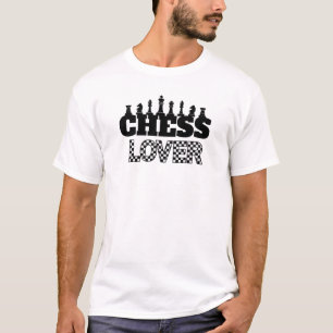 Chess Word Black Pieces Lover Board Pattern Design T-Shirt
