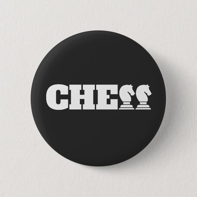 Chess Word White Knights Creative Unique Strategy 6 Cm Round Badge (Front)