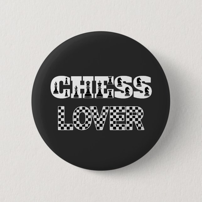 Chess Word White Letters Lover Board Pattern 6 Cm Round Badge (Front)