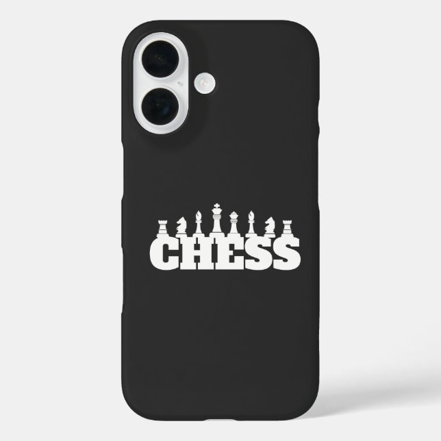 Chess Word White Pieces Strategy Game Elegant Case-Mate iPhone Case (Back)