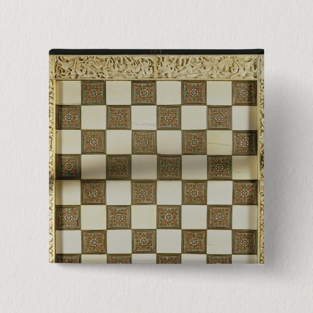 Chessboard 15 Cm Square Badge (Front)