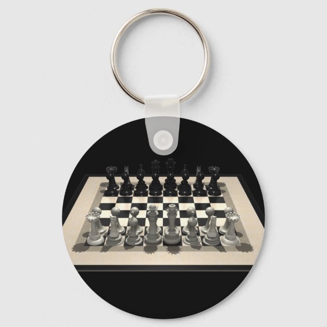 Chessboard and Chess Pieces: Keychain (Front)