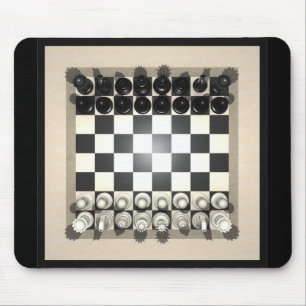 Chessboard and Chess Pieces: Mousepad