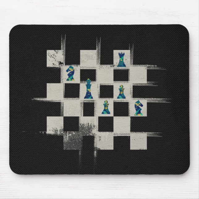 Chessboard and Marble Chess Pieces composition Mouse Mat (Front)