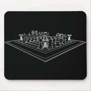 Chessboard & Chess Pieces: Mouse Mat