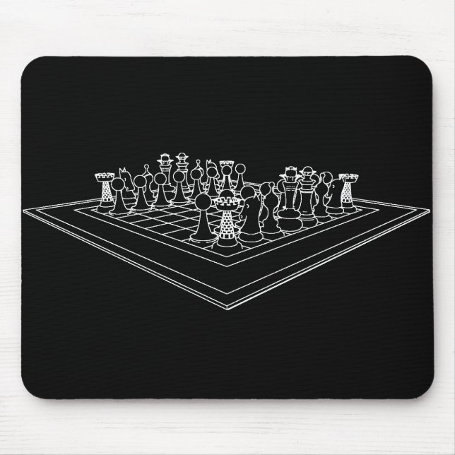 Chessboard & Chess Pieces: Mouse Mat (Front)