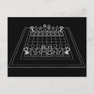 Chessboard & Chess Pieces: Postcard
