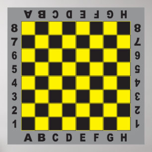 chessboard chess table competition yellow black poster