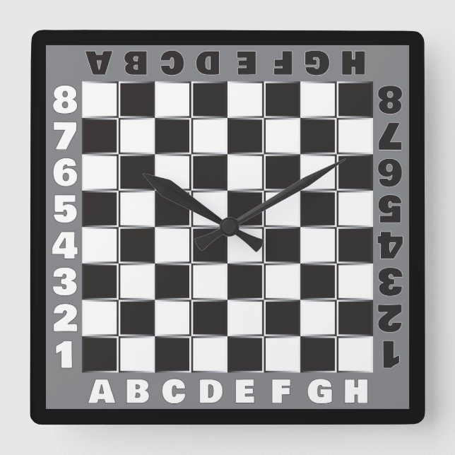 chessboard competition square wall clock (Front)