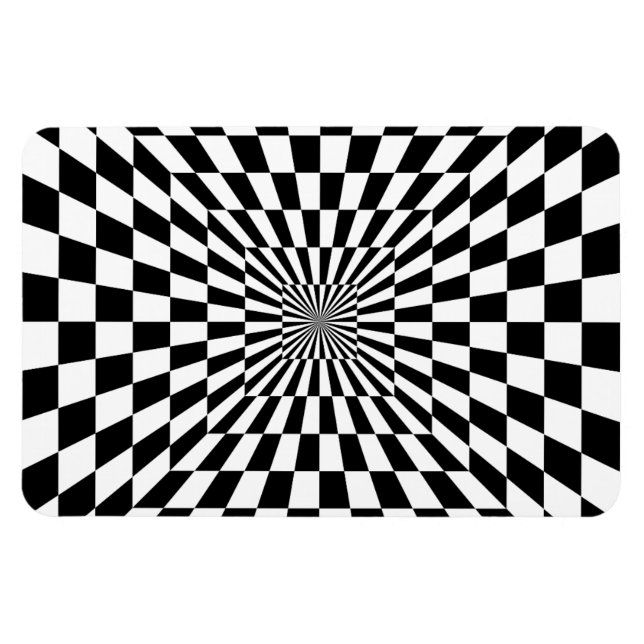 Chessboard optical illusion magnet (Horizontal)