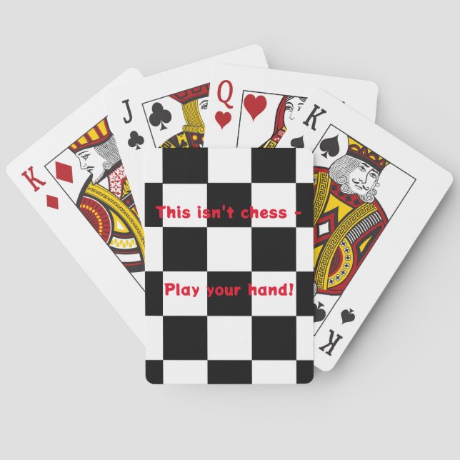 Chessboard Pattern Funny Playing Cards (Back)