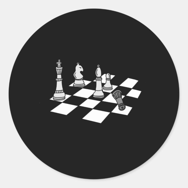 Chessboard Player Chess Pieces Classic Round Sticker (Front)
