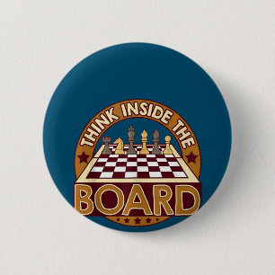 ChessBoard Quote Chess Player Thinking Game Board 6 Cm Round Badge