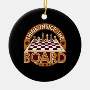 ChessBoard Quote Chess Player Thinking Game Board Ceramic Tree Decoration