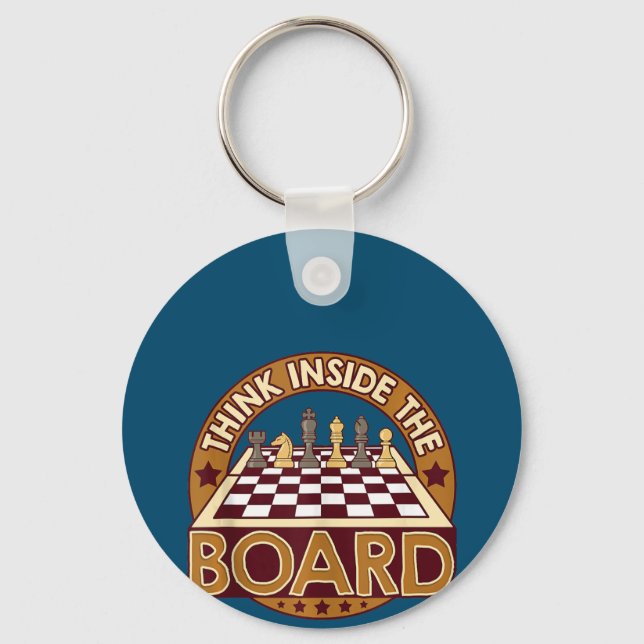 ChessBoard Quote Chess Player Thinking Game Board Key Ring (Front)