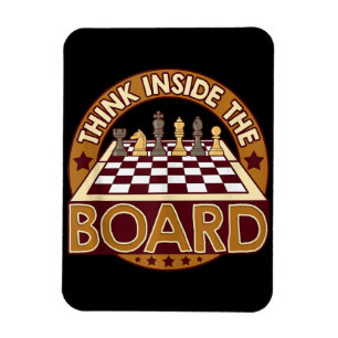 ChessBoard Quote Chess Player Thinking Game Board Magnet