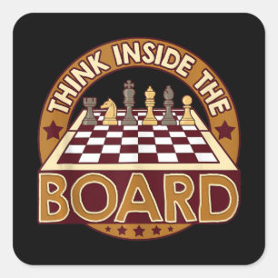 ChessBoard Quote Chess Player Thinking Game Board Square Sticker