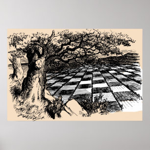 Chessboard Through the Looking Glass Poster