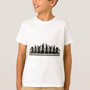 Chessboard with Chess Pieces: T-Shirt
