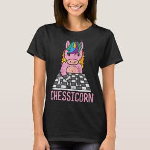 Chessicorn Unicorn Playing Chess Player Women Girl T-Shirt