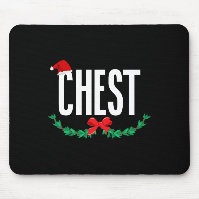 Chest Christmas Festive Santa Hat Design  Mouse Mat (Front)