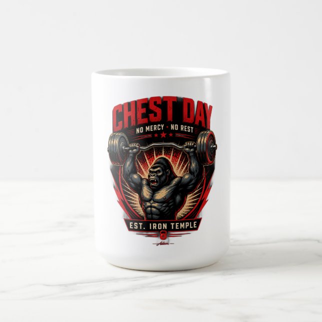 Chest Day Workout Long Sleeve Coffee Mug (Center)