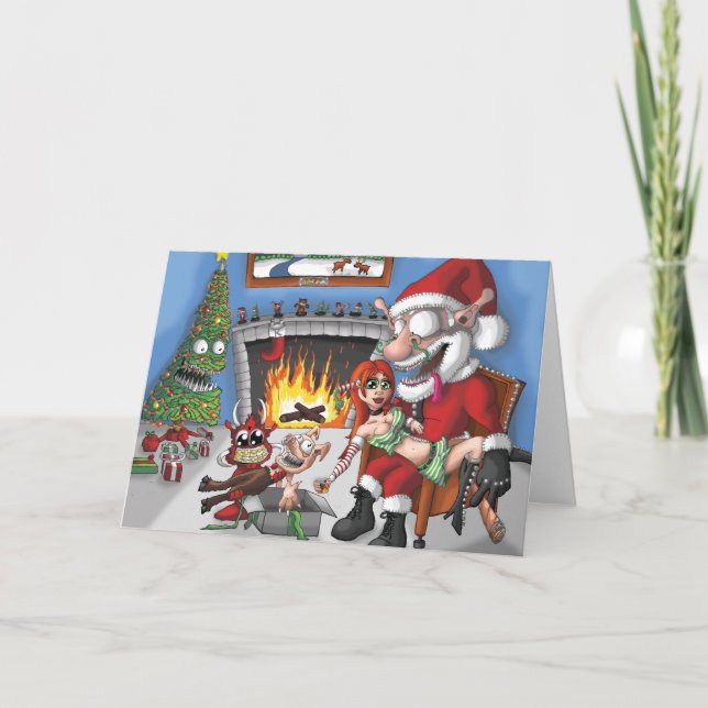 Chest Nuts a' Roastin' Holiday Card (Front)