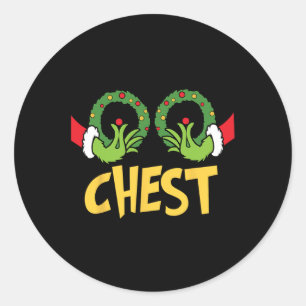 Chest Nuts Christmas Fun Matching Couple Chest Nu Classic Round Sticker
