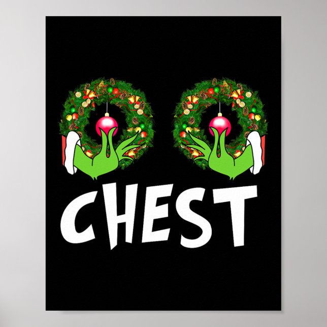 Chest Nuts Christmas Fun Matching Couple Chest Nut Poster (Front)