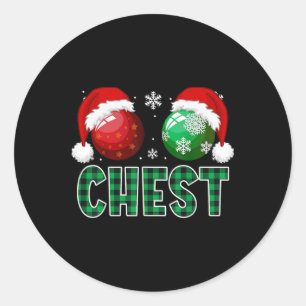 Chest Nuts Christmas Fun Matching Couple Chestnuts Classic Round Sticker