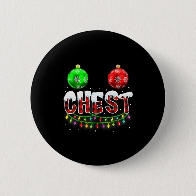 Chest Nuts Christmas Funny Matching Couple Chestnu 6 Cm Round Badge (Front)