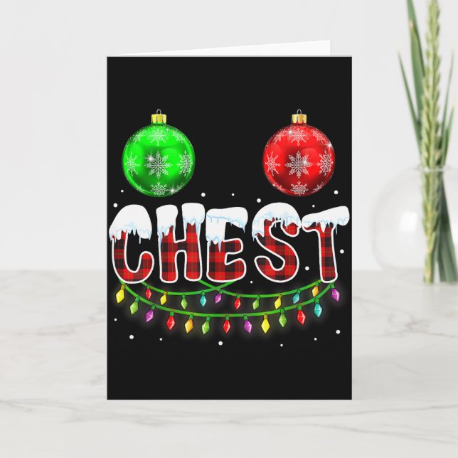 Chest Nuts Christmas Funny Matching Couple Chestnu Card (Front)