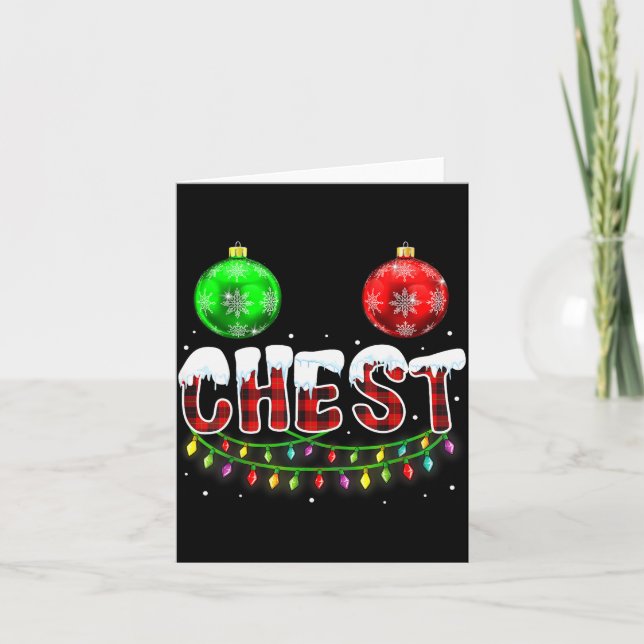 Chest Nuts Christmas Funny Matching Couple Chestnu Card (Front)