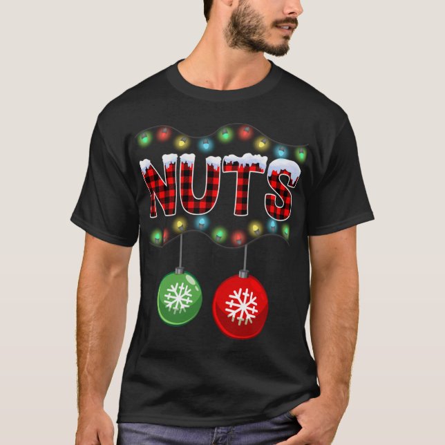 Chest Nuts Christmas Lights Matching Couple Chestn T-Shirt (Front)