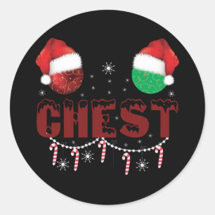 Chest Nuts Christmas Matching Christmas Couples  Classic Round Sticker
