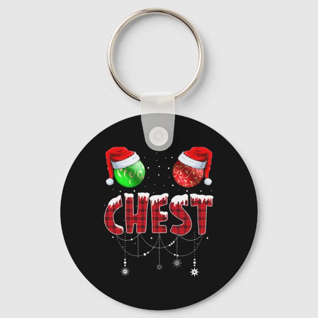 Chest Nuts Christmas Matching Couple Chestnuts 1  Key Ring (Front)