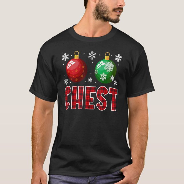 Chest Nuts Christmas   Matching Couple Chestnuts 2 T-Shirt (Front)
