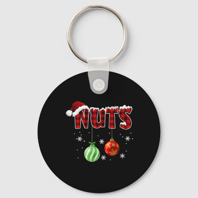 Chest Nuts Christmas Matching Couple Chestnuts 6  Key Ring (Front)