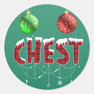 Chest Nuts Christmas Red Plaid Matching Couple Che Classic Round Sticker