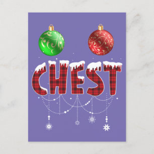 Chest Nuts Christmas Red Plaid Matching Couple Che Postcard