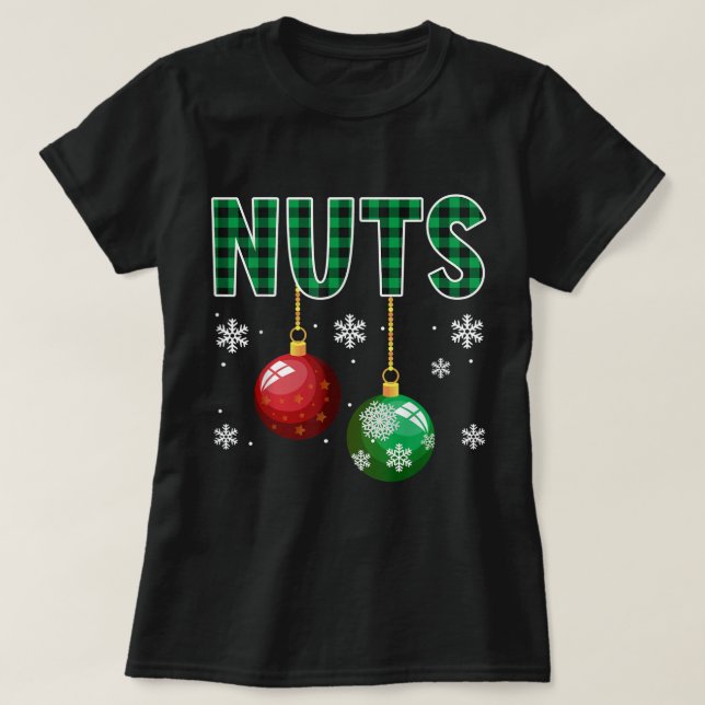 Chest Nuts Christmas T Shirt Matching Couple Chest (Design Front)
