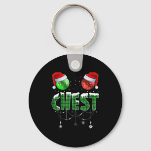 Chest Nuts Christmas T Shirt Matching Couple Chest Key Ring