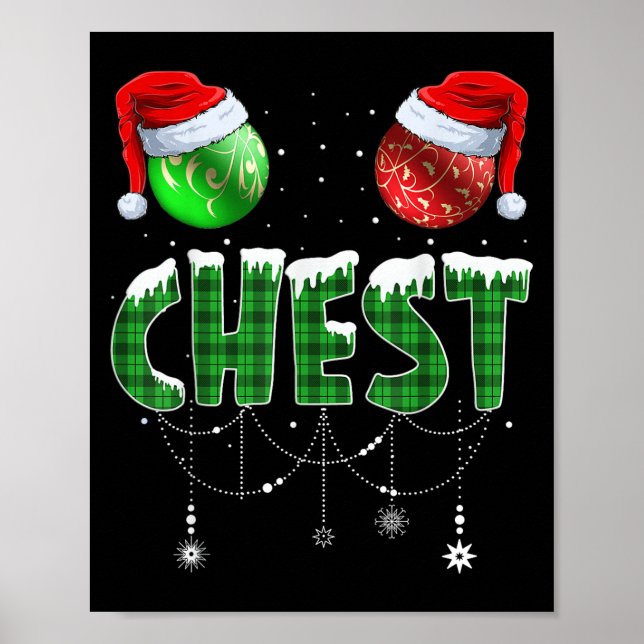 Chest Nuts Christmas T Shirt Matching Couple Chest Poster (Front)