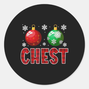 Chest Nuts Fun Matching Chestnuts Christmas Couple Classic Round Sticker