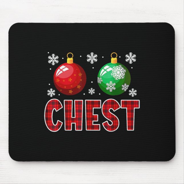 Chest Nuts Fun Matching Chestnuts Christmas Couple Mouse Mat (Front)